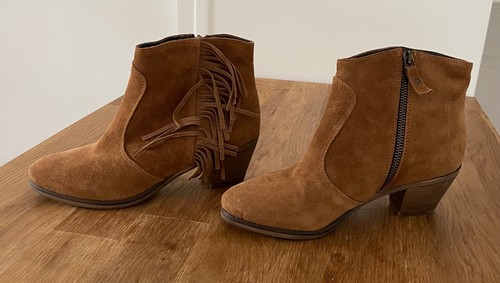 Bottines franges camel - bottines, à