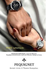 PUBLICITE PEQUIGNET MONTRE MODELE TROCADERO CALIBRE ROYAL DE 2015 FRENCH AD PUB