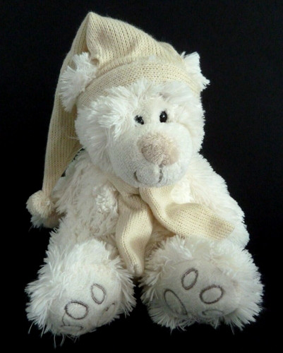 Doudou peluche ours blanc - q1.,