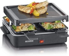 Raclette Gril Anti-adhésive 21 X 21 cm, Inclus 4 Poêlons,