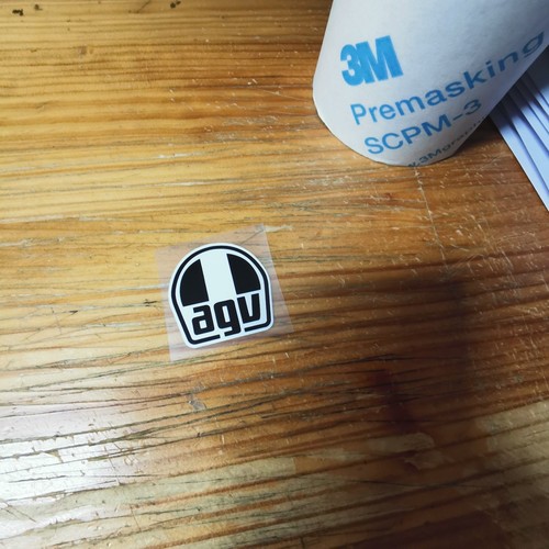 Casque agv logo noir blanc - blanc, x1