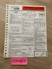 Fiche technique automobile Volkswagen Golf 1800 Gti 1985 + Rabbit RTA VW