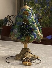 Lampe Grappe De Raisins En Verre Murano Avec Pied Bronze très bon état