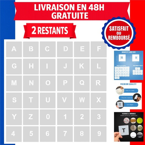Pochoirs lettres chiffres - et,