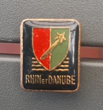 Insigne Miniature RHIN ET DANUBE Ancien 1° ARMEE DE LATTRE 16mm ORIGINAL VINTAGE
