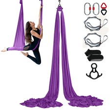 VEVOR Hamac de Yoga Aérien 8x2,8 m Kit Balançoire de Yoga Inversion Danse Violet