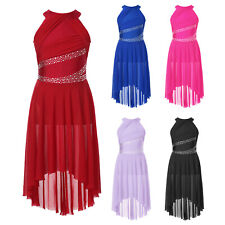 Robe de ballet col montant costume contemporain danse lyrique moderne enfant