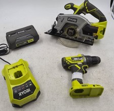 Lot De 4 Outils Sans Fil Ryobi R18DD2/RWSL1801 - Pièces/Réparation