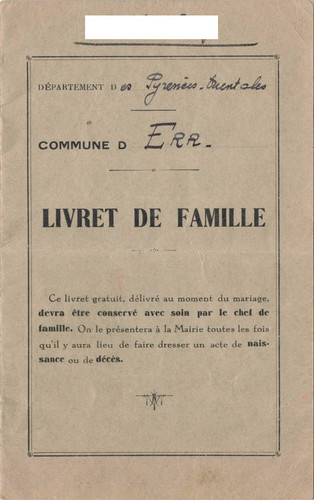 Vieux papier livret famille - vieux,