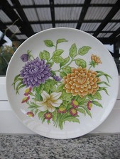 ASSIETTE MURALE PORCELAINE KAISER décor FLEURS 19,5 cm