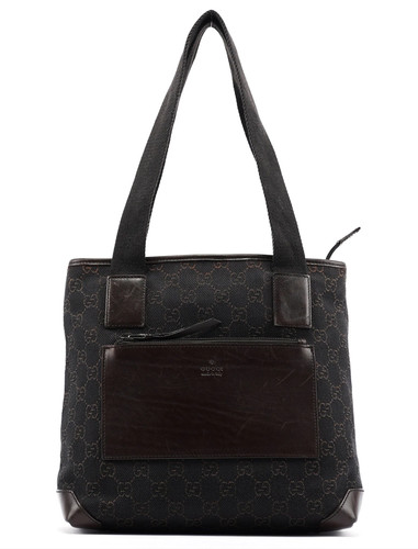 Brown leather tote bag - brown,