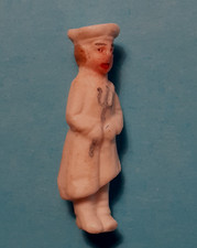 FEVE CUISINIER FOURCHETTE BLEUE H.3cm 1ère époque Allemande porcelaine