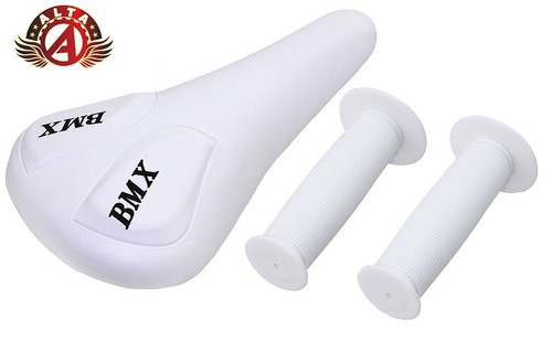 Alta white bmx vinyl saddle - saddle, &