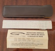 Ancienne Règle À Calcul de Poche GRAPHOPLEX N°615 Avec Son Étui + Notice