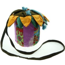 Sac à main bandoulière bourse coton femme fille Tournesol kawaï mignon Violet