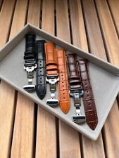 Bracelet Cuir Montre Boucle Déployante "Crocodile"