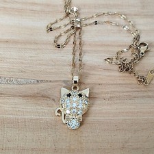 Collier femme réglable en acier inoxydable doré ac pendentif Joli Petit Chat #19