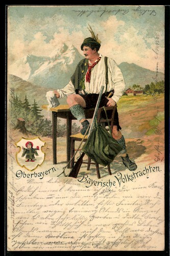 Lithographie homme costume - homme, en