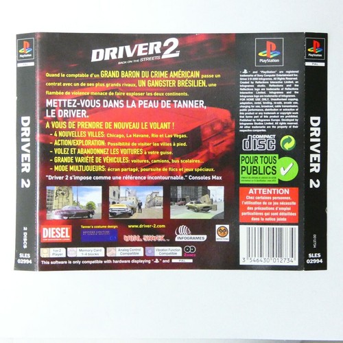 Jaquette arriere jeu - du, driver