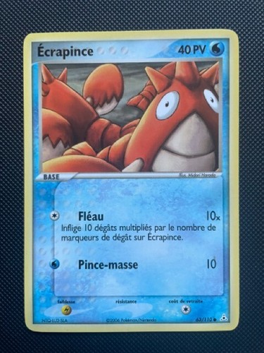 Carte pokémon ecrapince - carte,
