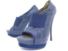 CHAUSSURES VERSACE ESCARPINS A TALONS 39 IT 40 FR DAIM BLEU PUMP SHOES 820€