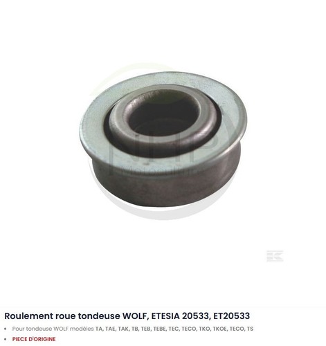 Roulement roue tondeuse wolf - roue,