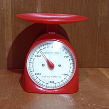 Balance De Cuisine Rouge Vintage En Plastique, Mécanique 3kg, Décoration Cuisine