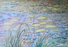 Peinture Pastel Impressionniste Nénuphars Deluz Coté Akoun