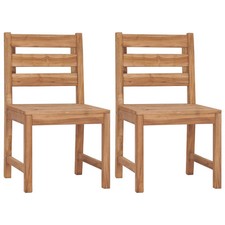 2x Bois de Teck Solide Chaises de Jardin Terrasse Patio Extérieur vidaXL