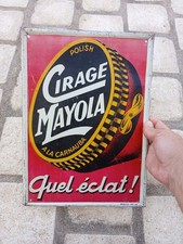 Ancienne Plaque en Tole Publicitaire Cirage Mayola Polish No Plaque Emaillée