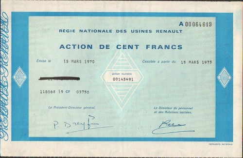 Action régie nationale - 1, des