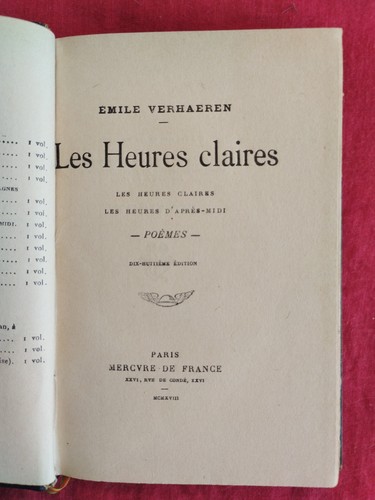 Les heures claires poèmes - claires,