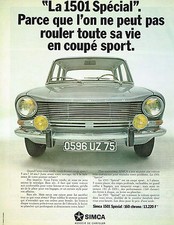 PUBLICITE  1969   SIMCA  1501