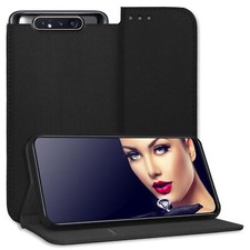 Coque Housse Etui à clapet pour Samsung Galaxy A80 noir Bookstyle Flip Pochette