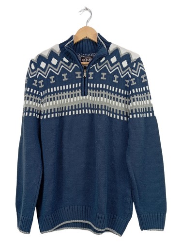 Reslad pull homme bleu motif - pull,
