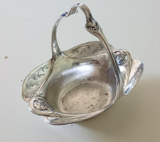 panière / corbeille art nouveau  décor iris métal argenté GALLIA CHRISTOFLE