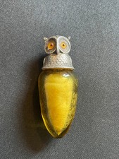 Sampson Mordan & Cie Flacon à parfum en argent à tête de hiboux 1900 victorienne