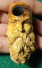 Pipe Sculptée - Pipe en écume de mer - Homme à grosse barbe et âgé