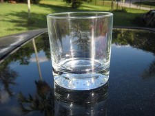 BUCHANAN'S DE LUXE COCKTAIL GLASS 3.75" GLASS BOTTOM  LOGO SEE THRU        I