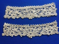 anciens poignets/parements/ dentelle Duchesse de Bruxelles/ fuseau main ( C 34)