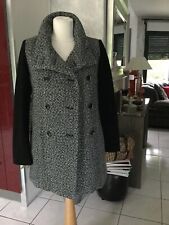 Manteau MANGO taille XS laine noir/gris tres bon état