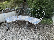 Ancien Banc De Jardin Napoléon III Fer Forgé Demie Lune 