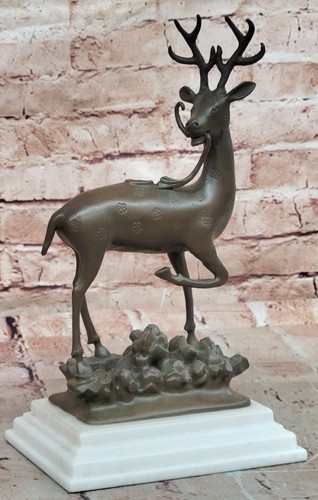 Sculpture bronze cerf - en,