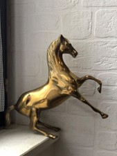 Superbe grand cheval ruant en laiton