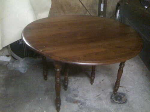 Table ronde merisier - ronde, pliante