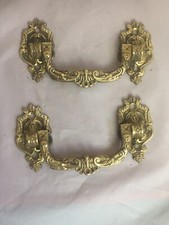 2 Anciennes poignées de meuble/commode/tiroir en bronze L PINET 9 Bis