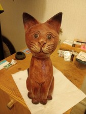 SCULPTURE de CHAT en Bois - 25