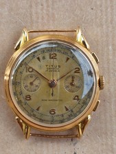 Chrono TITUS 37058 vintage OR 18K GOLD mecanic Landeron 48 - 38 mm