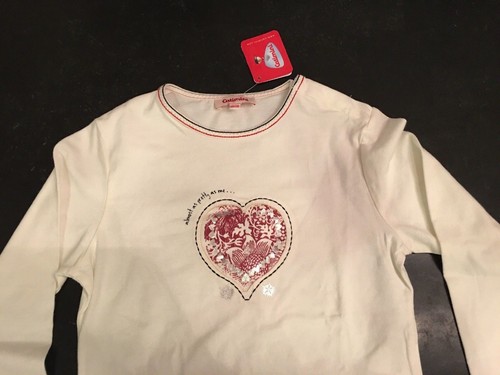 Nwt catimini top with - with, heart