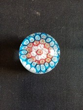 Sulfure Presse Papier Murano Millefiori H 6cm Diam. 7cm